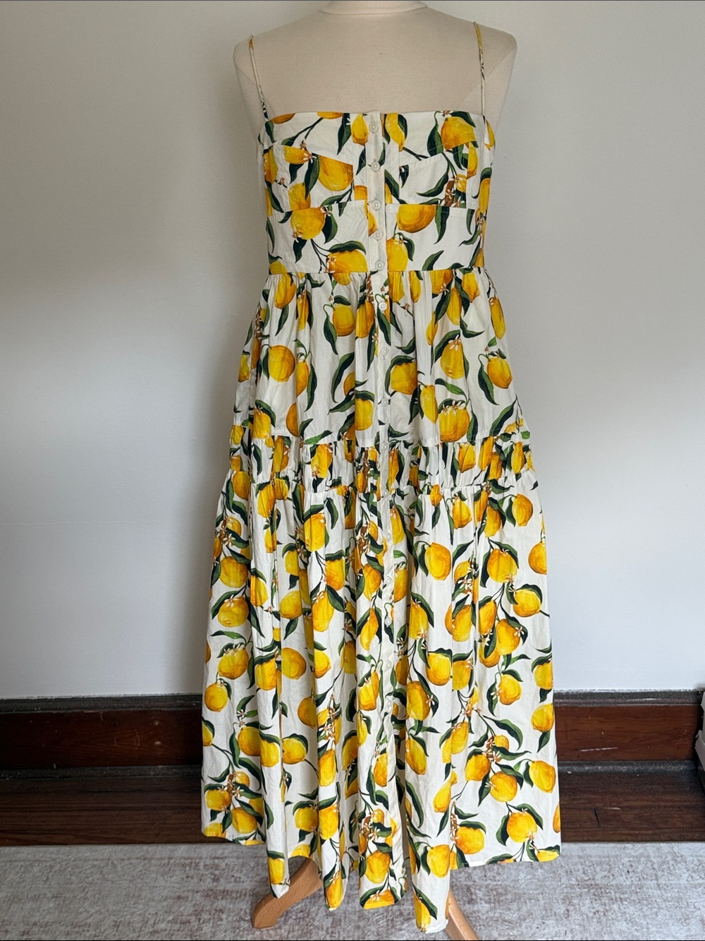 Women’s White Lemon Print Maxi Dress